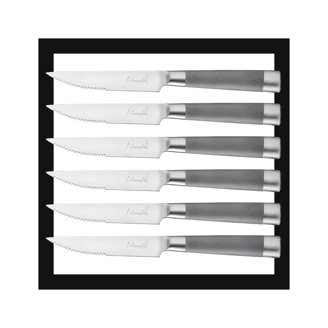 6 Piece Steak Knife Set con logo de Aquafeel